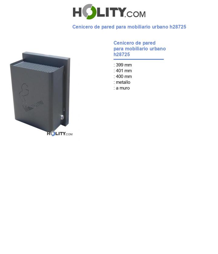 Cenicero de pared para mobiliario urbano h28725