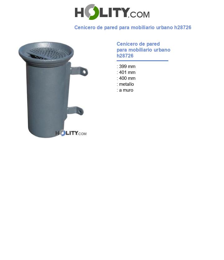 Cenicero de pared para mobiliario urbano h28726