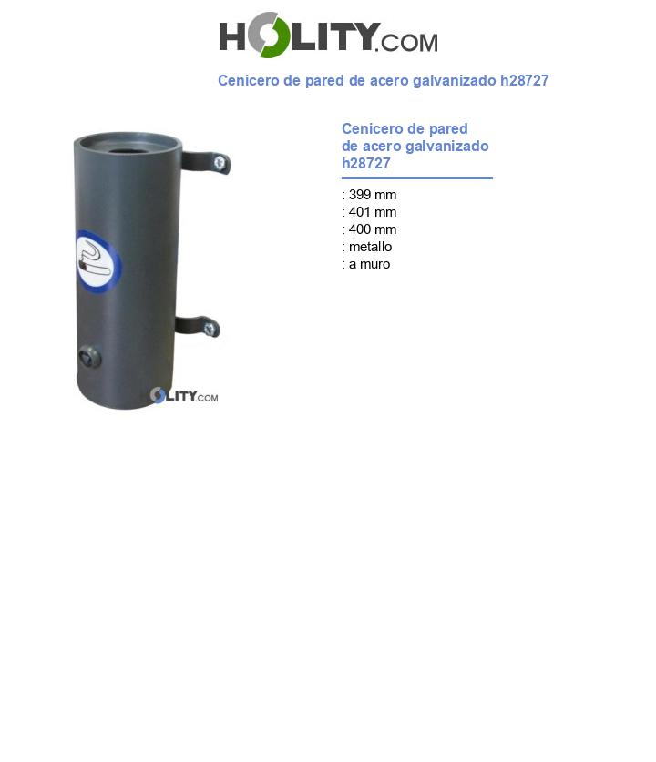 Cenicero de pared de acero galvanizado h28727