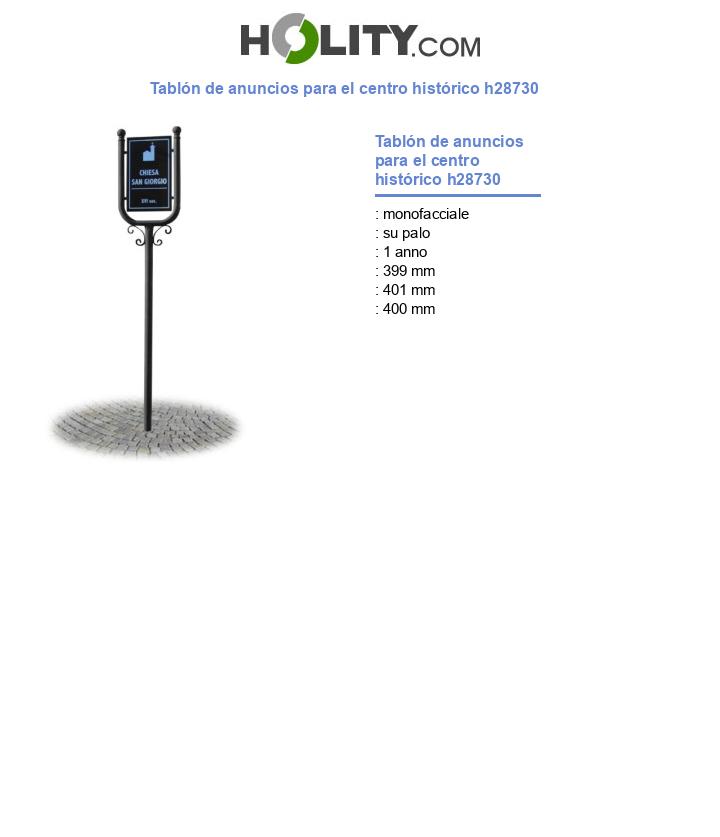 Tablón de anuncios para el centro histórico h28730