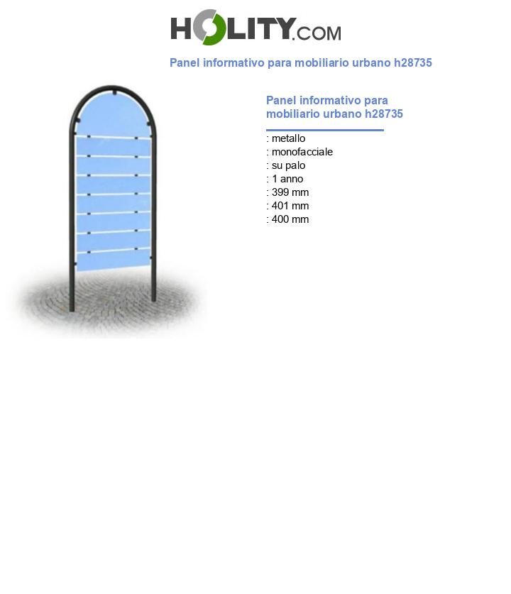 Panel informativo para mobiliario urbano h28735