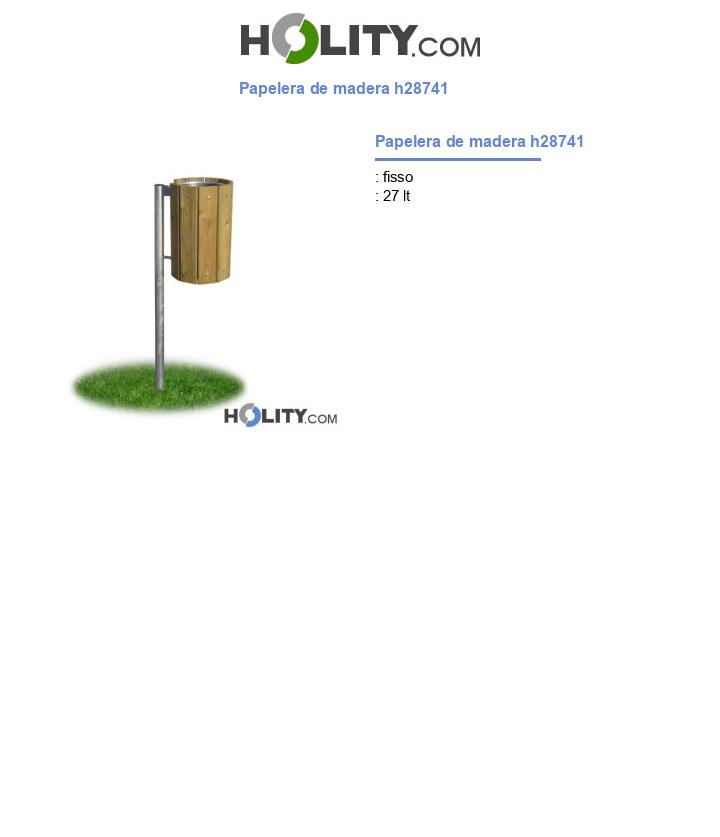 Papelera de madera h28741