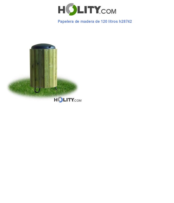 Papelera de madera de 120 litros h28742