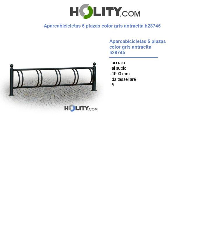 Aparcabicicletas 5 plazas color gris antracita h28745