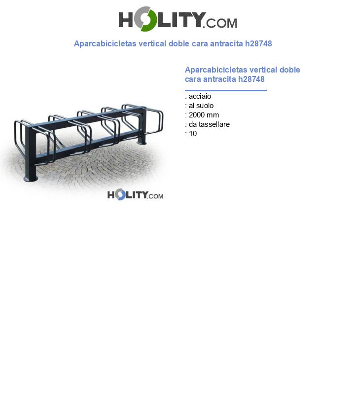 Aparcabicicletas vertical doble cara antracita h28748