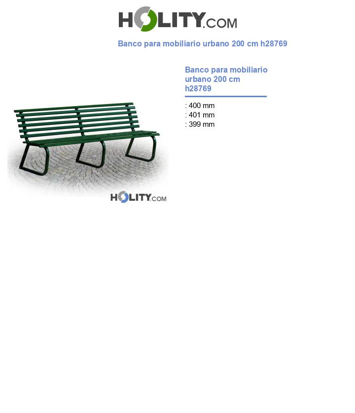 Banco para mobiliario urbano 200 cm h28769