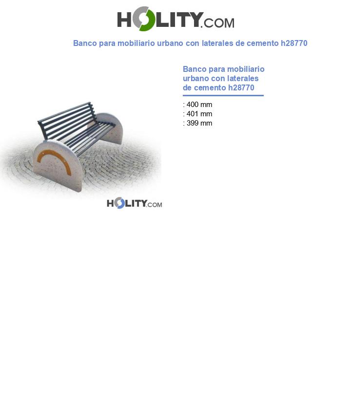 Banco para mobiliario urbano con laterales de cemento h28770
