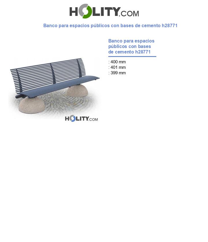 Banco para espacios públicos con bases de cemento h28771