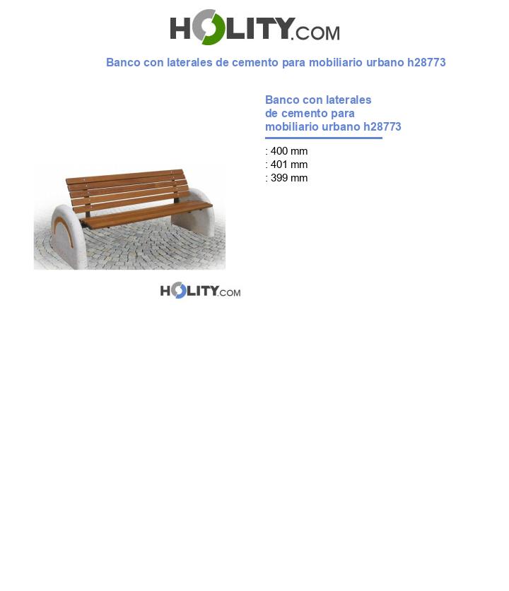 Banco con laterales de cemento para mobiliario urbano h28773