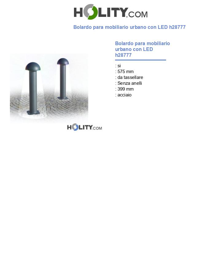 Bolardo para mobiliario urbano con LED h28777