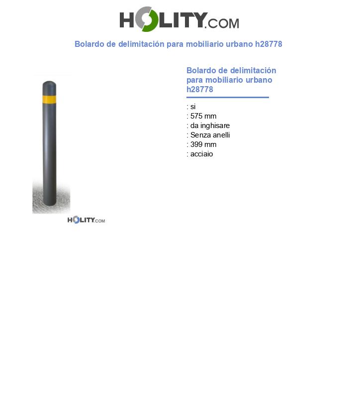 Bolardo de delimitación para mobiliario urbano h28778