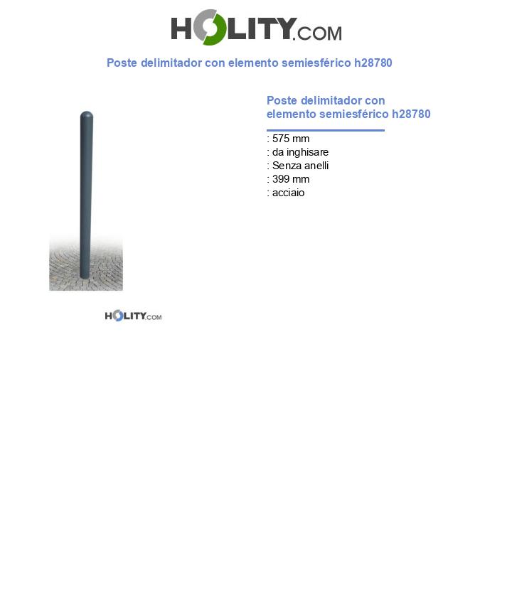 Poste delimitador con elemento semiesférico h28780