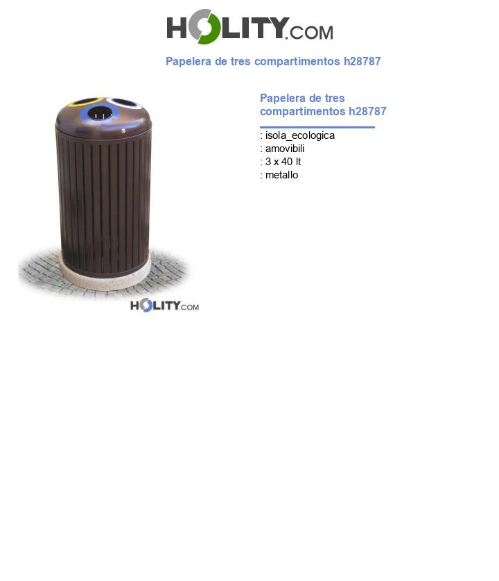 Papelera de tres compartimentos h28787