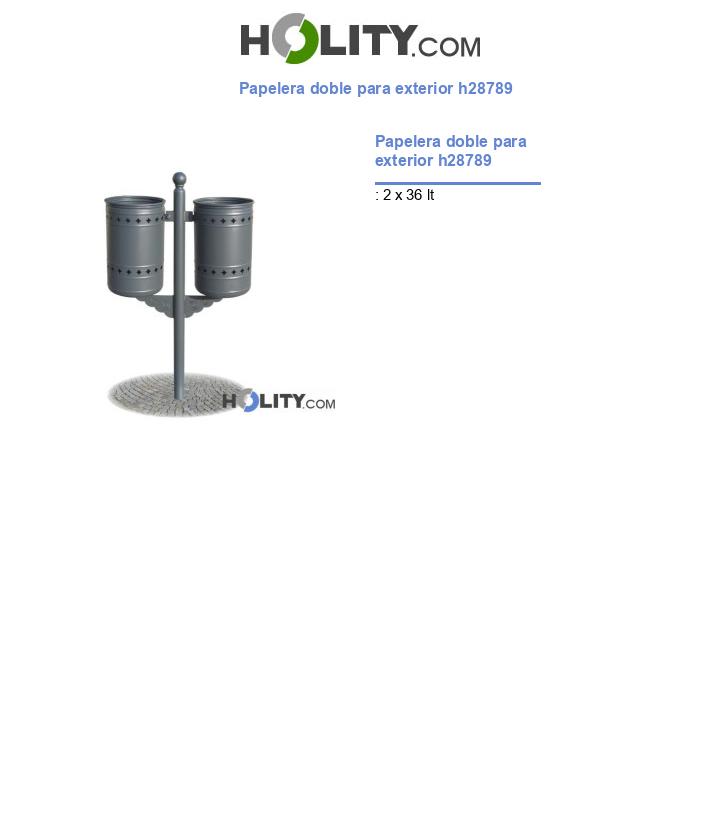 Papelera doble para exterior h28789