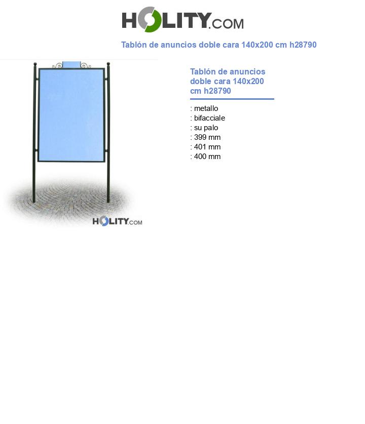 Tablón de anuncios doble cara 140x200 cm h28790