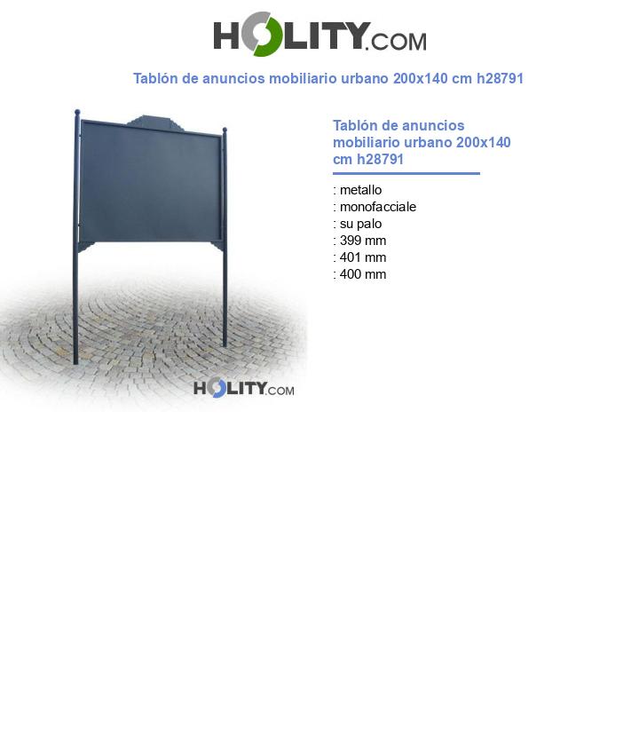 Tablón de anuncios mobiliario urbano 200x140 cm h28791