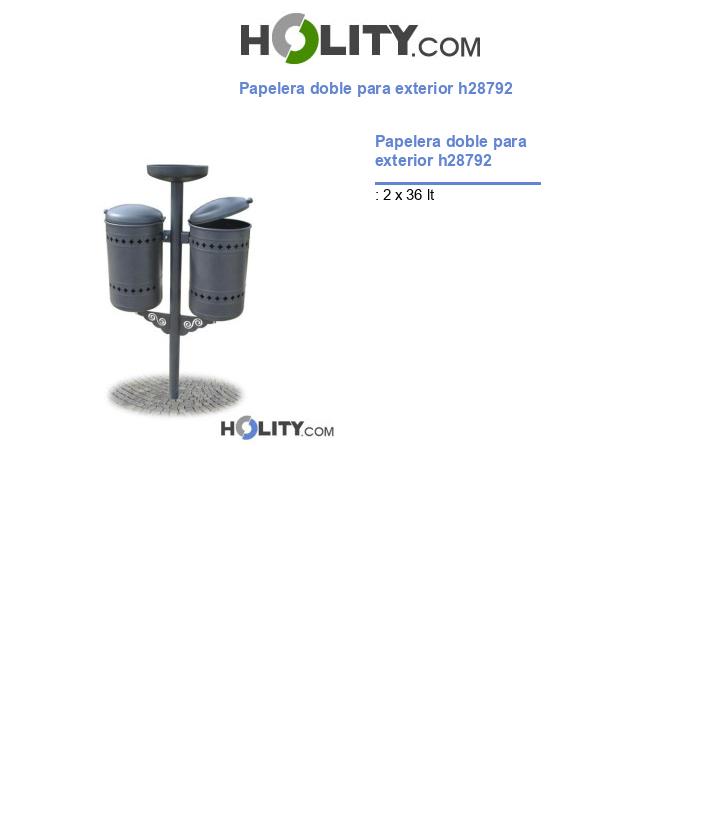 Papelera doble para exterior h28792