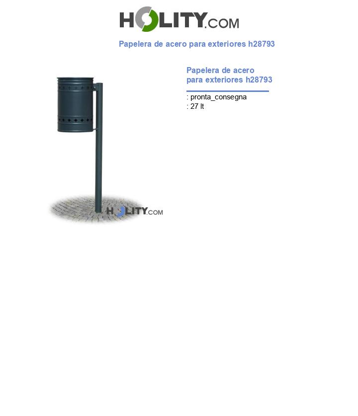 Papelera de acero para exteriores h28793