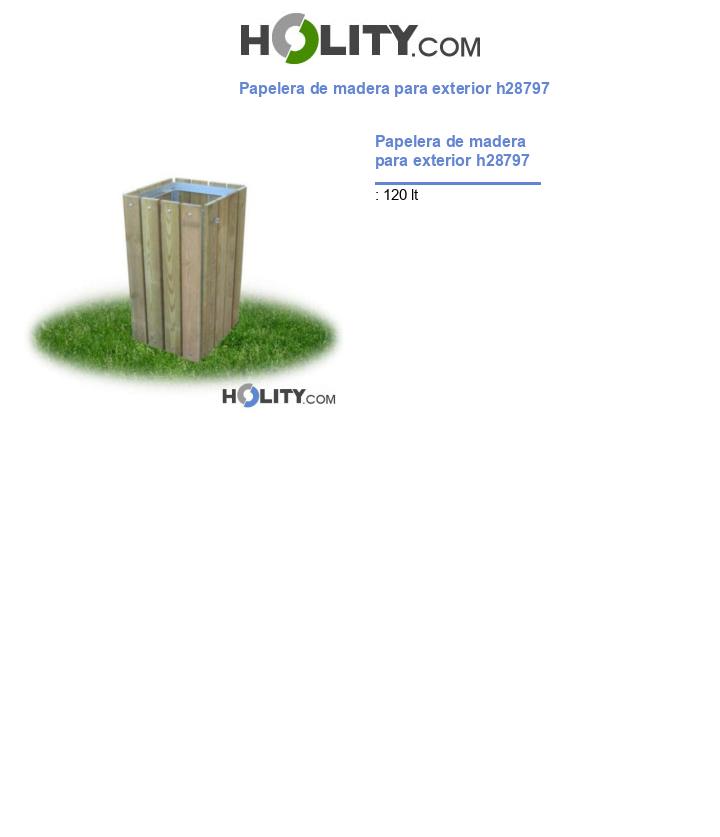 Papelera de madera para exterior h28797