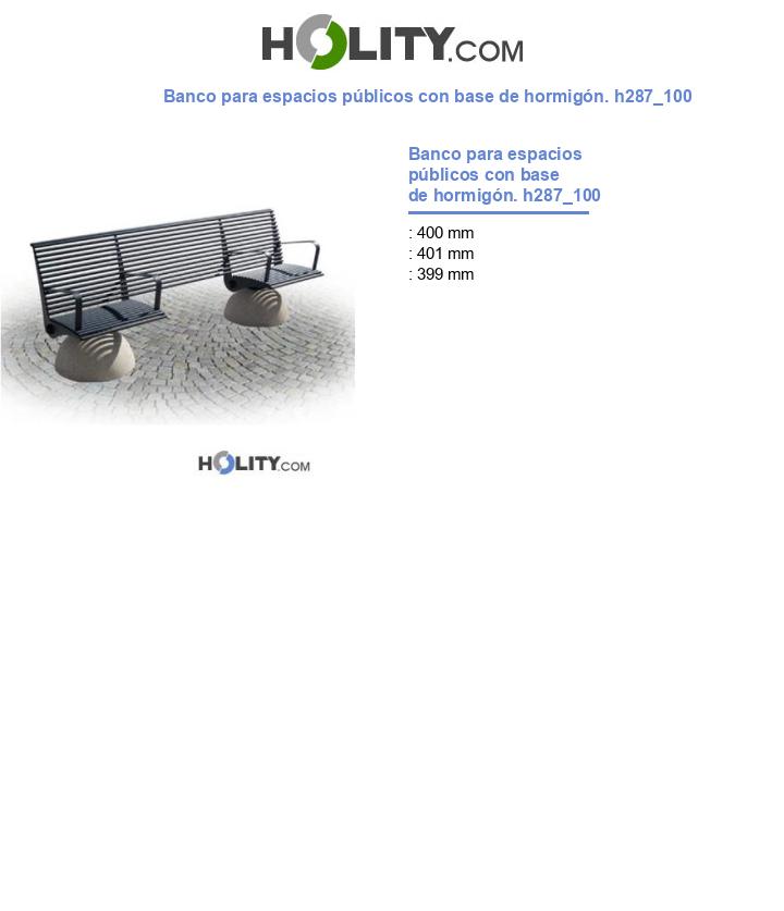 Banco para espacios públicos con base de hormigón. h287_100