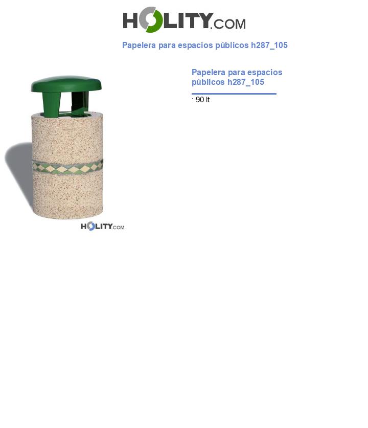 Papelera para espacios públicos h287_105