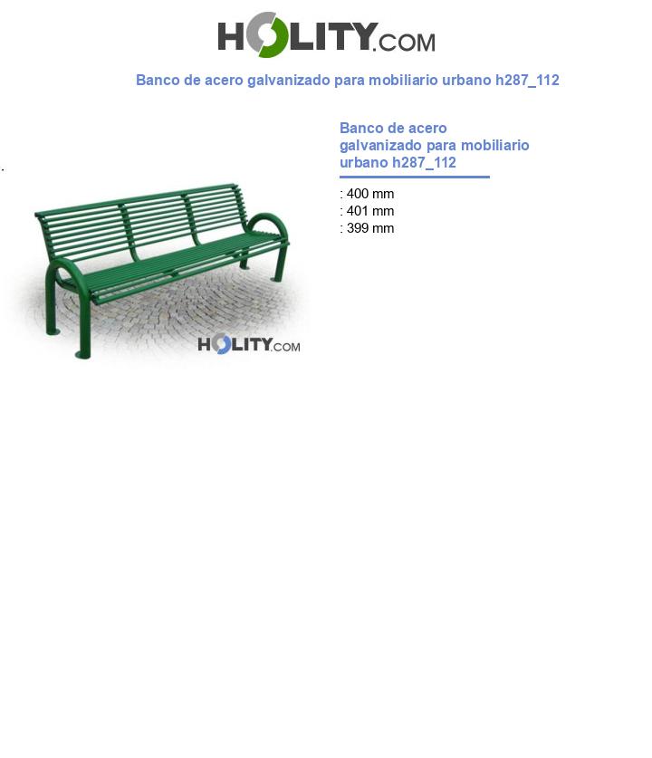 Banco de acero galvanizado para mobiliario urbano h287_112