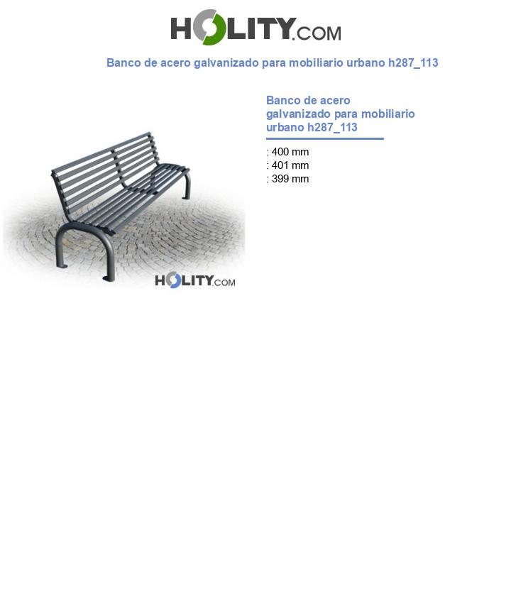 Banco de acero galvanizado para mobiliario urbano h287_113