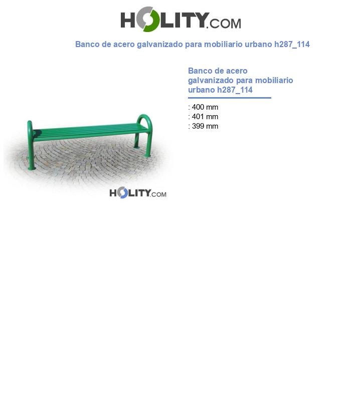 Banco de acero galvanizado para mobiliario urbano h287_114