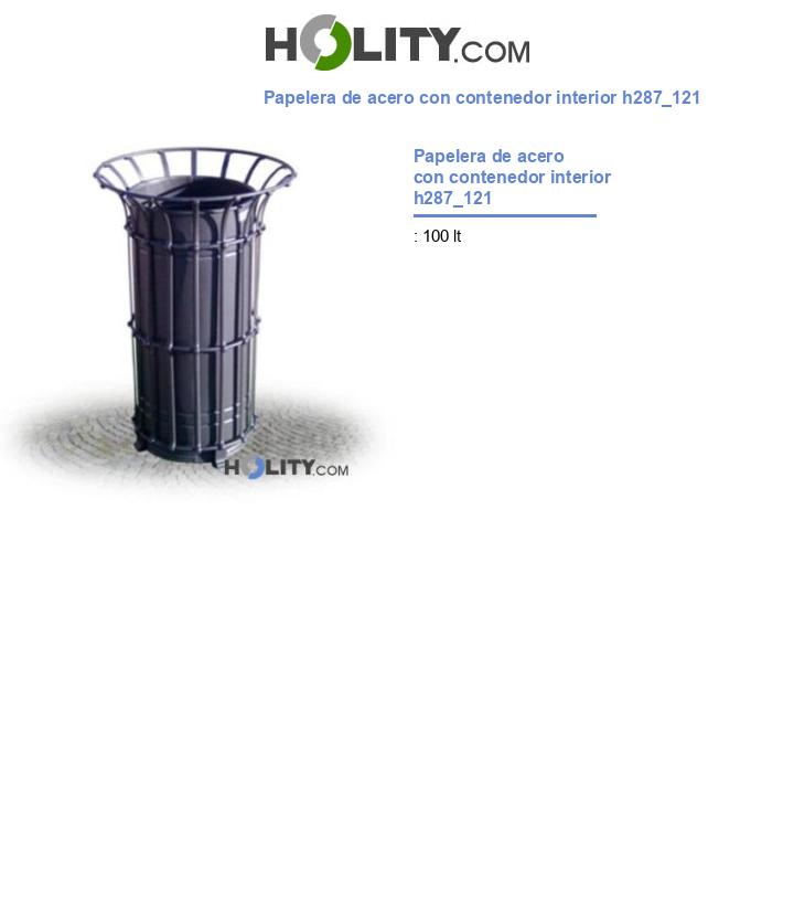Papelera de acero con contenedor interior h287_121