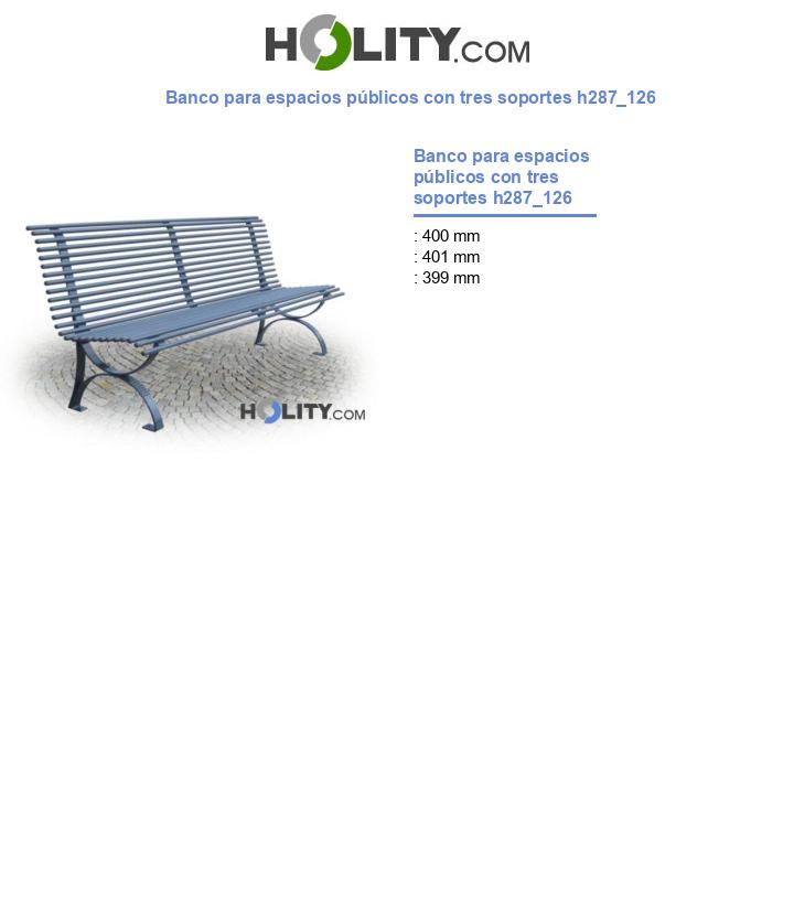 Banco para espacios públicos con tres soportes h287_126