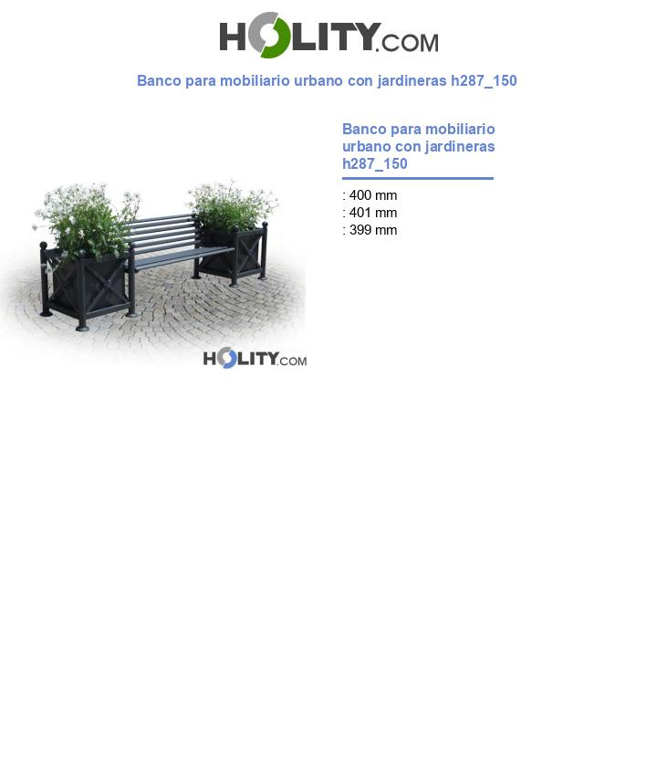 Banco para mobiliario urbano con jardineras h287_150