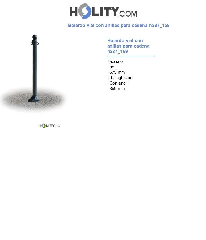 Bolardo vial con anillas para cadena h287_159