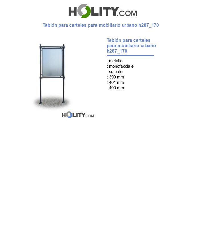 Tablón para carteles para mobiliario urbano h287_170