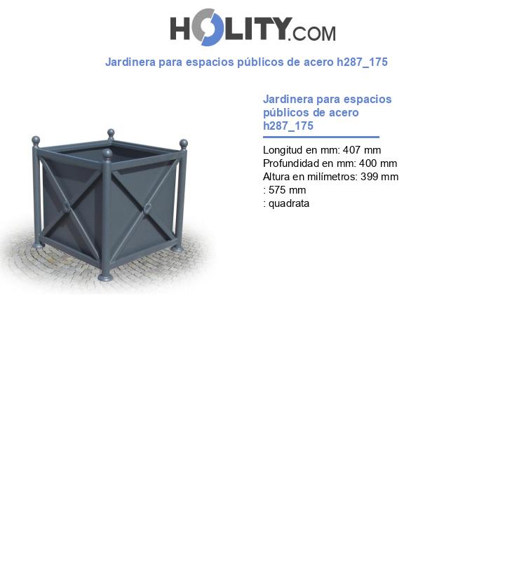 Jardinera para espacios públicos de acero h287_175
