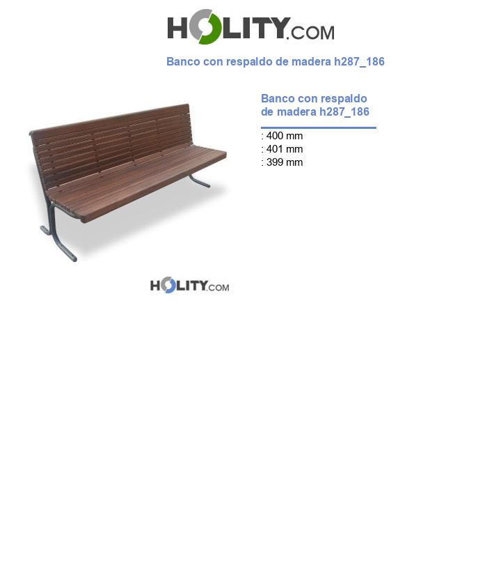 Banco con respaldo de madera h287_186