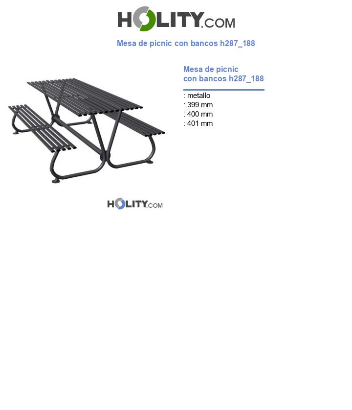 Mesa de picnic con bancos h287_188