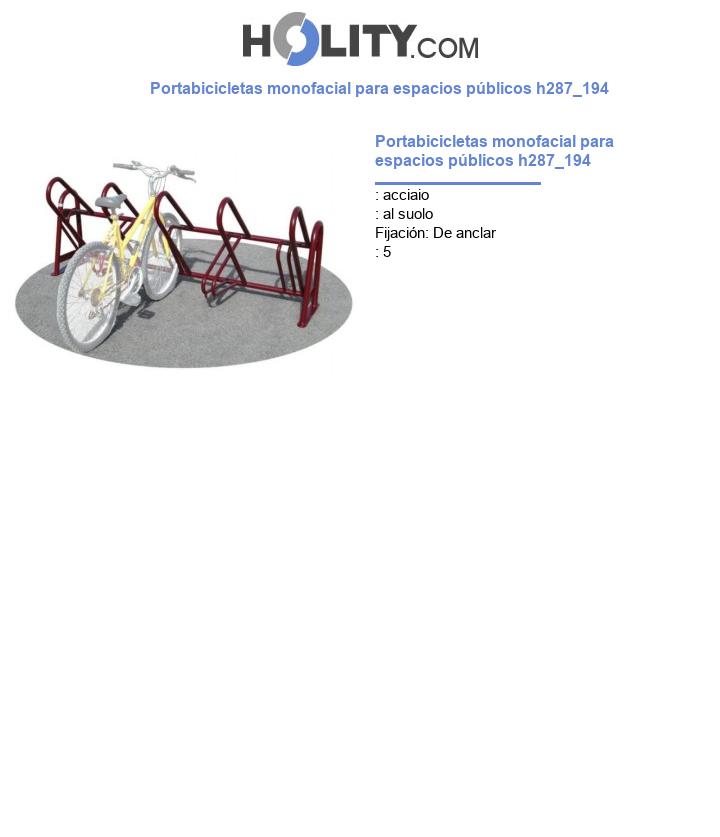 Portabicicletas monofacial para espacios públicos h287_194