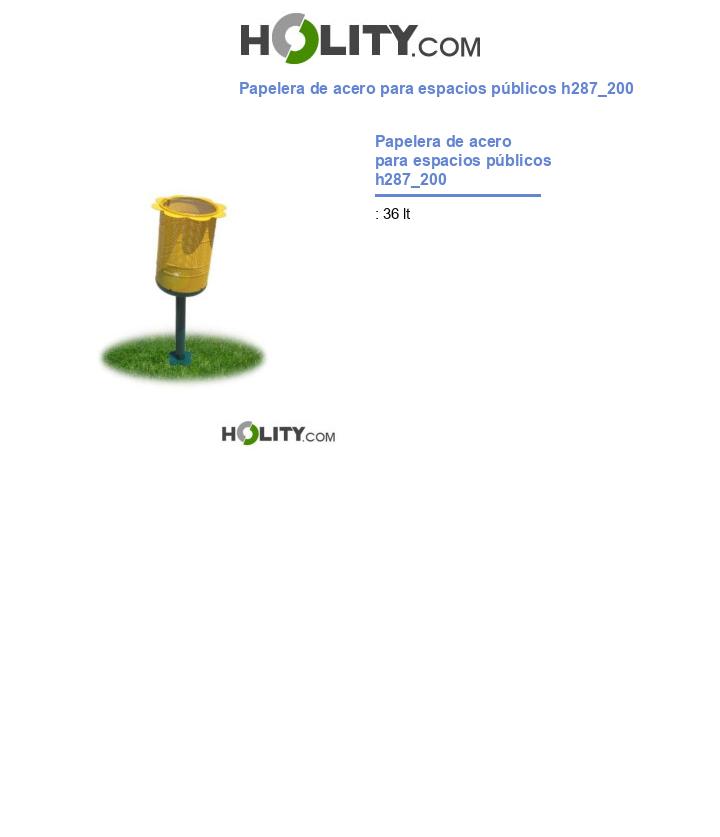 Papelera de acero para espacios públicos h287_200