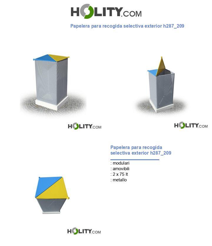 Papelera para recogida selectiva exterior h287_209