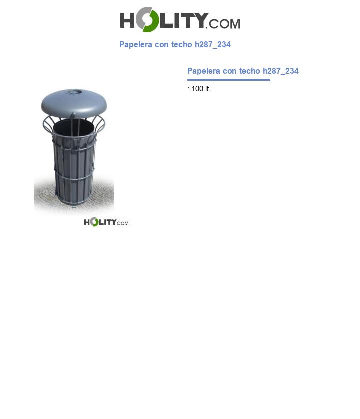 Papelera con techo h287_234