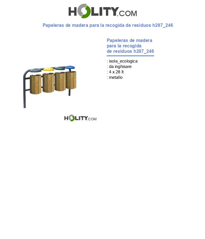 Papeleras de madera para la recogida de residuos h287_246