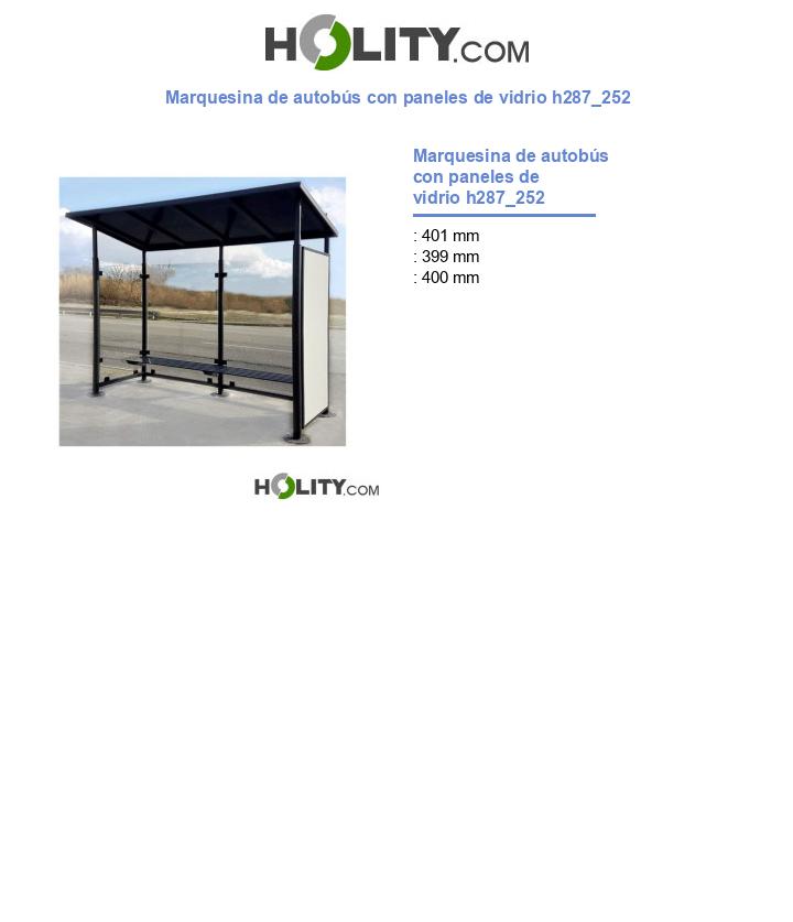Marquesina de autobús con paneles de vidrio h287_252