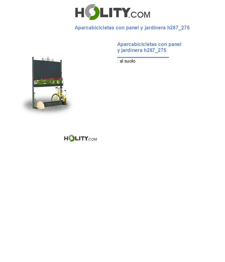 Aparcabicicletas con panel y jardinera h287_275