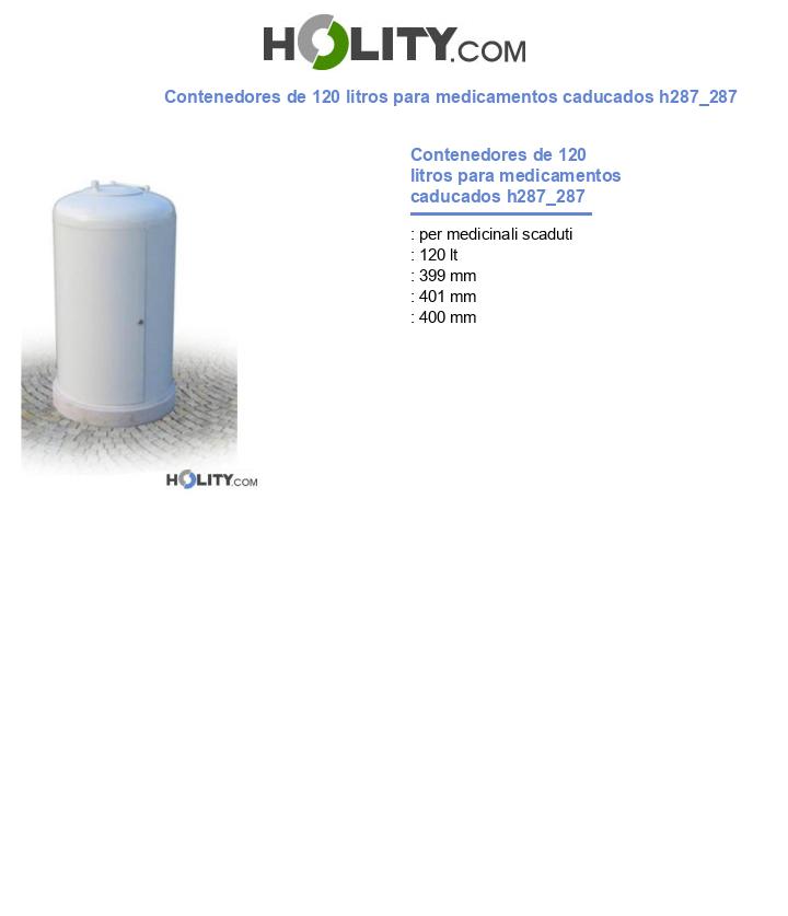 Contenedores de 120 litros para medicamentos caducados h287_287