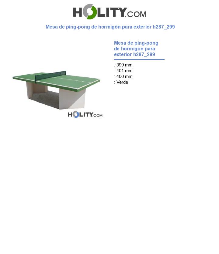 Mesa de ping-pong de hormigón para exterior h287_299