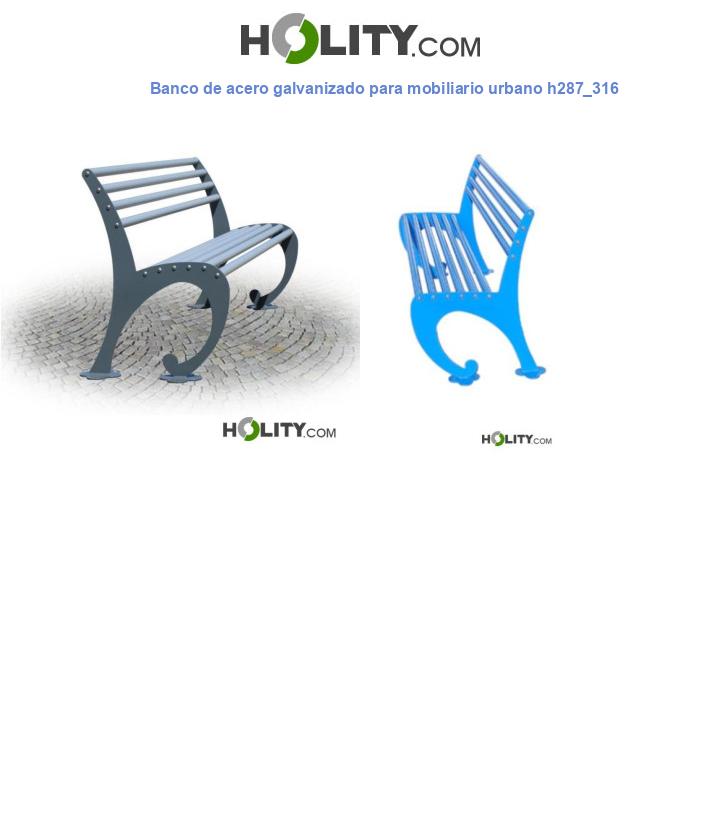Banco de acero galvanizado para mobiliario urbano h287_316