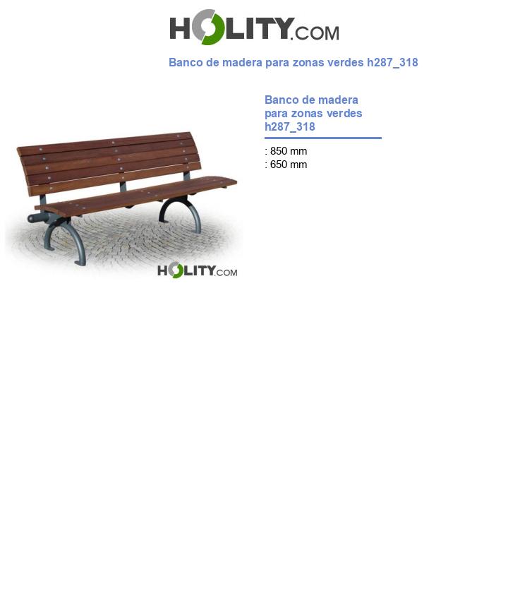 Banco de madera para zonas verdes h287_318