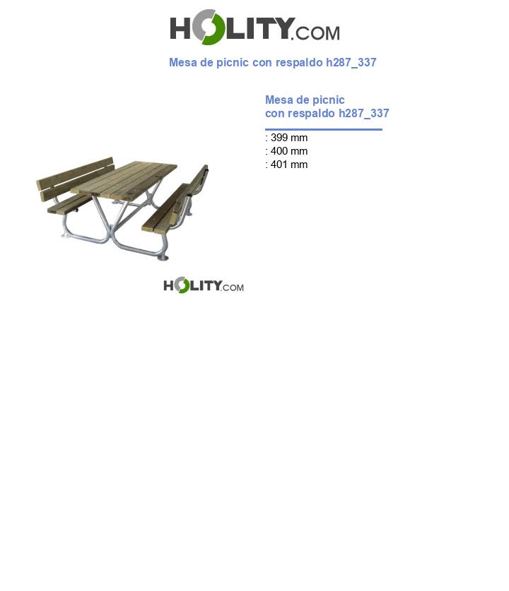 Mesa de picnic con respaldo h287_337