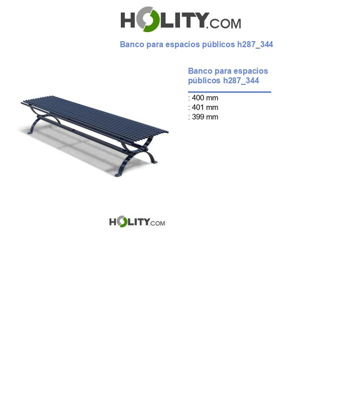 Banco para espacios públicos h287_344