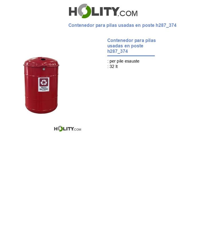 Contenedor para pilas usadas en poste h287_374